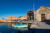 Hania - The inner harbour, the sixteenth-century Great Venetian Arsenal at the extreme eastern end of the harbour.